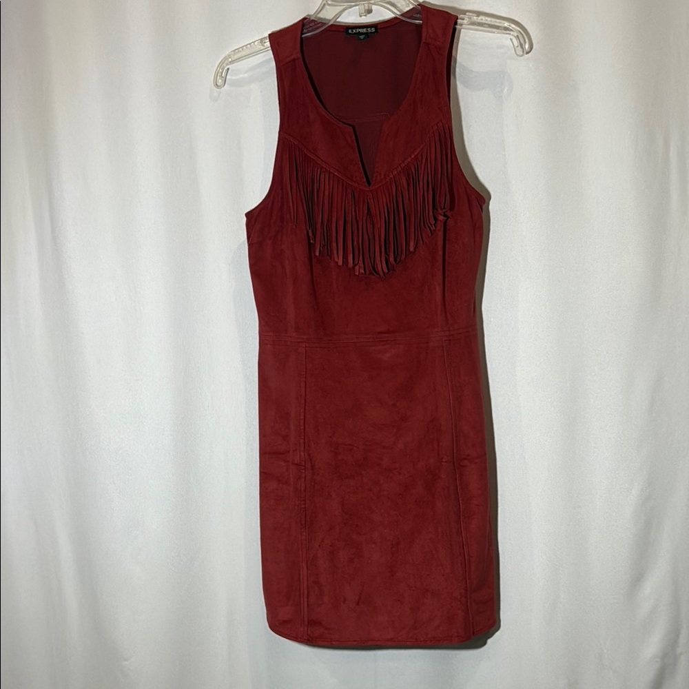 Ultra Suede Fringe Sleeveless Dress